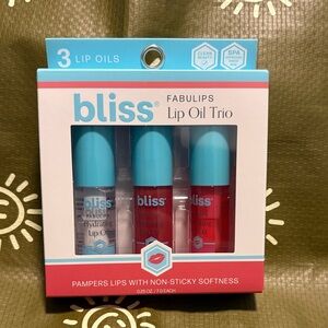 NIB BLISS Fabulips Lip Oil Trio 0.25 Oz Each